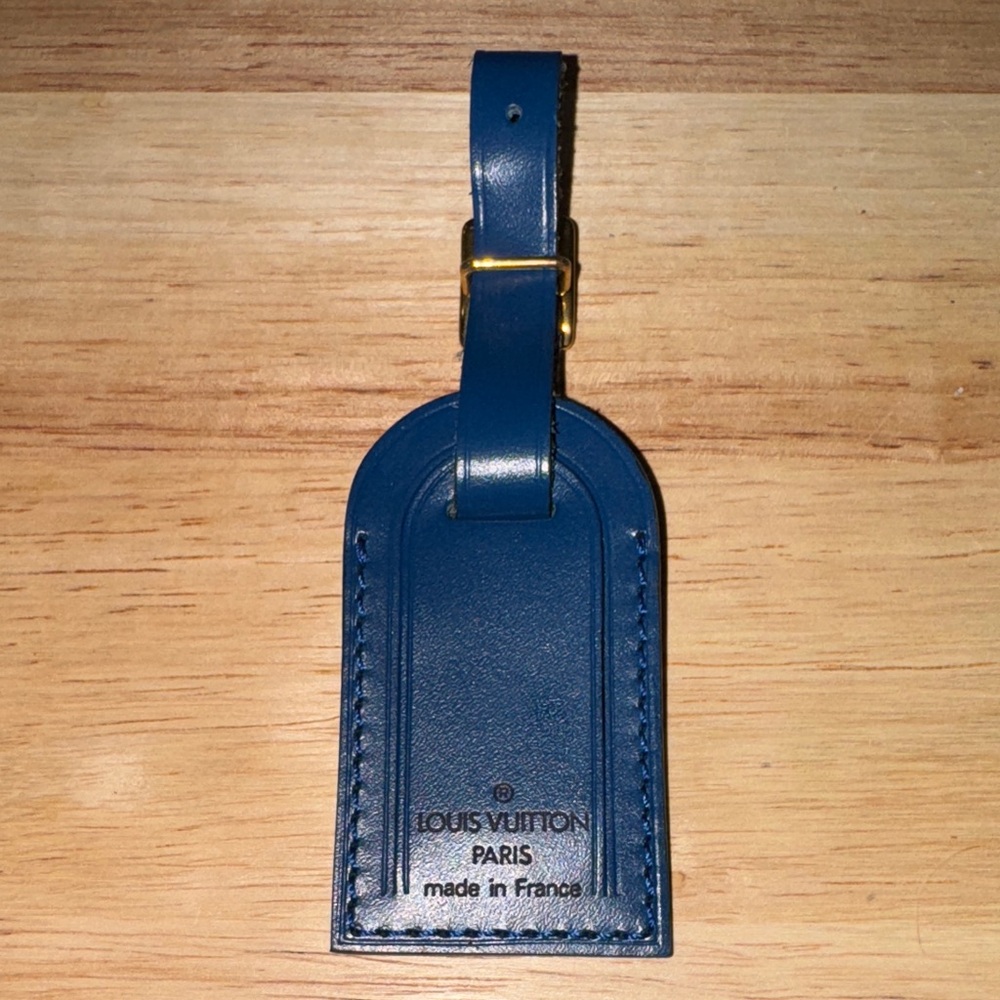 Louis Vuitton Toledo blue Leather Luggage Tag purse charm